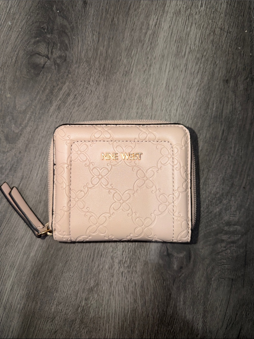 Nine West Blush Pink Embossed Zip Wallet